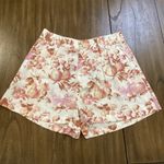 Paige  High Rise Floral Fruit Mecca Orange Tabby Shorts Pleated viscose Sz 6 NWT Photo 1