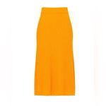 Rag and Bone Soleil Ribbed Knit Skirt Orange Yellow Bright Marigold Tangerine sz L Photo 1