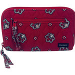 Vera Bradley  Mesa Red Paisley Bandana Zip Around Quilted Wallet Wristlet Photo 0