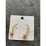 Pink Strawberry Pearl Drop Earrings Kawaii Arc Hook‎ Design Cute Gift NEW Photo 4