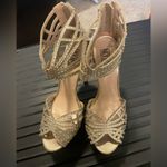 Sparkly Mix No 6 high heel prom shoes, work once!‎ Gold Size 8.5 Photo 1