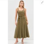 La Ligne $425 Button Down Midi Desi Dress Belted Sz 8 Green Photo 1
