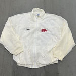 Reebok VTG 90s  Arkansas Razorbacks‎ Jacket Big Logo White XL Photo 0