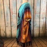 Crazy Train 🚫SOLD🚫 Colorful Knit Poncho OS Plus Size with Fringe Photo 3