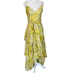 Badgley Mischka  Womens Floral Print Dress in Yellow 0 Long Gown Maxi Photo 3