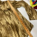 Michael Kors Women Long Sleeve Button Down Shirt 100% cotton Size Large Abstract Photo 2