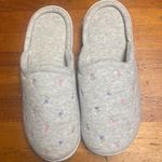 Isotoner  Gray Slippers with Floral Accents Photo 1