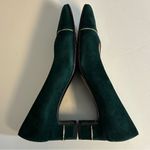 St. John  Vintage Green and Gold Low Suede Heels Size 6 Photo 5