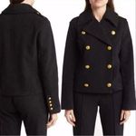 Rebecca Minkoff  Double Breasted Epaulet Women’s Black Pea Coat Size Medium NWT Photo 0