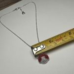 Swavorski Swarovski Crystal Enamel Ladybug Bug Necklace Silver Tone Photo 3