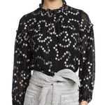 Rebecca Taylor Silk Blend Black and Silver Blouse Photo 0