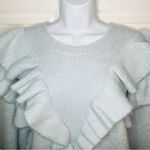 Lost + Wander Stay Humble Sweater Exaggerated Ruffle Baby Blue M / L NWT Photo 5