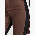 7 For All Mankind HW Cropped Straight Brown w/Coated Black 2-Toned Pants 26 NWT Photo 5