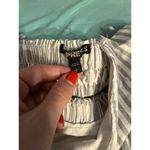 EXPRESS  Striped Tank Top Cropped Babydoll Umpire Gray White Adjustable Straps Photo 4