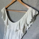 Free People Bodysuit Size XS White Ruffle Off Shoulder Scoop Neck Bohemian Photo 4