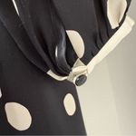 Oscar de la Renta Vintage  Black White 100% Silk Polka Dot Wrap Dress Sz 14 Photo 4