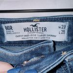 Hollister Soft Stretch Dark Wash Distressed Curvy Mid Rise Super Skinny Jean 23 Photo 1