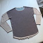 Smartwool  tan purple blue colorblock crew neck long sleeve pullover sweater Photo 0