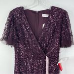 Mac Duggal 35109 Size 2 Surplice Bodice Leafy Embellished Flutter Sleeves Gown Photo 4