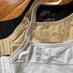 Stylish Women's Nursing Bra Trio in Black, Tan, and Cream White Size M Photo 3