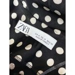 ZARA  Black Satin Sleeveless Polka Dots Cami Cowl Neck Midi Slip Tank Dress Sz M Photo 3