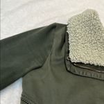 Anthropologie  By Marrakech Utility  Green Cream Removable Sherpa Collar Jacket Photo 9