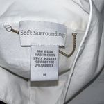 Soft Surroundings Womens Button Up Shirt Size M White Gold Buttons Career Top Photo 4