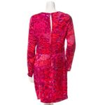 Adam Lippes  silk dress tropical print long sleeve abstract red purple size 0 euc Photo 1
