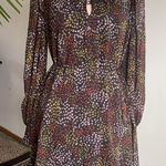 Joie  Floral Silk Long Sleeve Black Dress Size Small Photo 0
