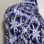 Lucky Brand  Blue Batik Mosaic Peasant Blouse Size Medium Photo 3