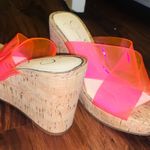 Jessica Simpson Size 5.5 Pink Transparent Strappy Cork Wedges / Heels Photo 1