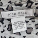 Joan Vass  Gray Leopard Print Knit Moto Jacket Size Medium Gray Leopard Jacket Photo 5