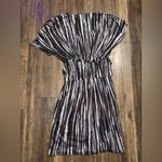 Max Mara Italy y2k belted mesh dress brown cream fall designer formal casual Photo 4