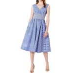 Kate Spade  Gingham Smocked Waist Dress, Size M, New with Tag MSRP $298 SOO Photo 3