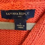 Banana Republic  Coral Pink Cable Knit Sweater Hooded Preppy Cabincore S Photo 3