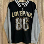 PINK - Victoria's Secret  86 Black Gold Silver Sequin Bling Glitter Sweater Large Photo 0