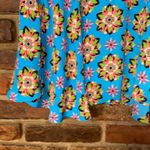 Flying Tomato  Blue Neon Floral Print Stretchy Mini Skirt Women's Size Small Photo 3