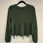 Alya Green peplum long sleeve sweater Photo 2