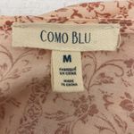 🌸 Boho Peasant Blouse M Floral Crochet Lace Tie Neck 3/4 Sleeve Festival 🌻 Orange Size M Photo 7