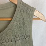 Chico's Chico’s Army Green Sleeveless Crochet Lace Knit Tank top 2 L NEW Photo 3