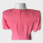 Karin Stevens Vintage 80s Pink Embroidered Knee Length Shift jacket Dress sz 10 Photo 4