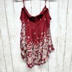 Ecote ECOT'E Top Women Double Cold Shoulder Long Sleeve Floral Red Strapless Rayon Photo 5