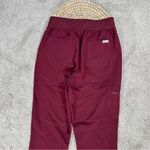 FIGS Women’s High Waisted Zamora Jogger Scrub Pants Pull On in Burgundy ST Photo 7