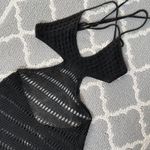 SheIn Crochet Backless Cutout Black Coverup Mini Dress Photo 4