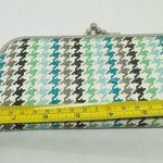 NWT Perfect Image Houndstooth Vinyl Green White Patter Snap Closure Wallet Photo 4