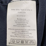 Sézane  Matty Ruffle Silk Short Sleeve Blouse | Sz FR 38 (US 6) | Navy Blue Photo 15