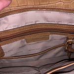 Michael Kors leather & fabric handbag brown tan designer Photo 8