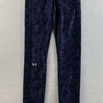 Under Armour  XS Compression Leggings Blue Black All Over Print Full Length Pants Photo 2