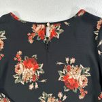 Le lis Black Floral Blouse Top Womens Size Large Pocket Round Neck 3/4 Sleeve Photo 8
