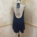 Free People High Strung Blue White Polkadot Romper Jumpsuit w Bows Coquette Sz L Photo 7